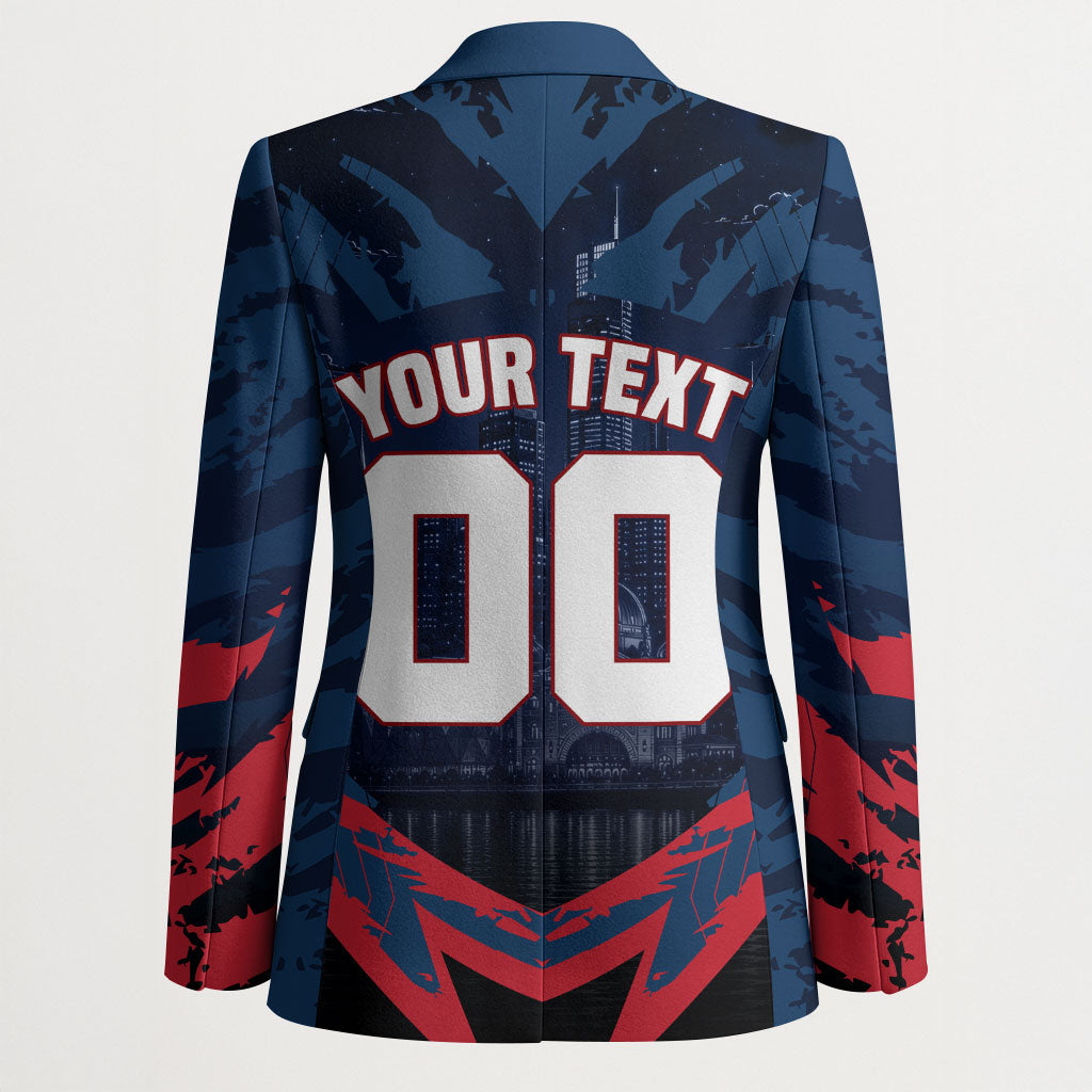 Personalised Melbourne Demons Football Blazer Fierce Devil Mascot 3D Grunge City Art