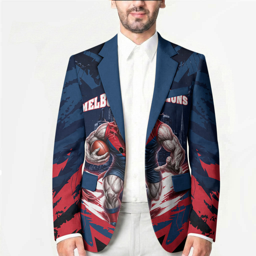 Personalised Melbourne Demons Football Blazer Fierce Devil Mascot 3D Grunge City Art