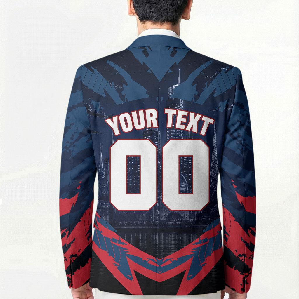 Personalised Melbourne Demons Football Blazer Fierce Devil Mascot 3D Grunge City Art