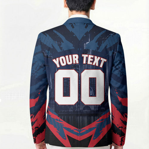 Personalised Melbourne Demons Football Blazer Fierce Devil Mascot 3D Grunge City Art