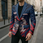 Personalised Melbourne Demons Football Blazer Fierce Devil Mascot 3D Grunge City Art