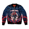 Personalised Melbourne Demons Football Bomber Jacket Fierce Devil Mascot 3D Grunge City Art