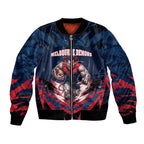 Personalised Melbourne Demons Football Bomber Jacket Fierce Devil Mascot 3D Grunge City Art