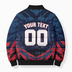Personalised Melbourne Demons Football Bomber Puffer Jacket Fierce Devil Mascot 3D Grunge City Art