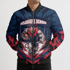 Personalised Melbourne Demons Football Bomber Puffer Jacket Fierce Devil Mascot 3D Grunge City Art
