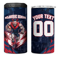 Personalised Melbourne Demons Football 4 in 1 Can Cooler Tumbler Fierce Devil Mascot 3D Grunge City Art