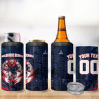 Personalised Melbourne Demons Football 4 in 1 Can Cooler Tumbler Fierce Devil Mascot 3D Grunge City Art