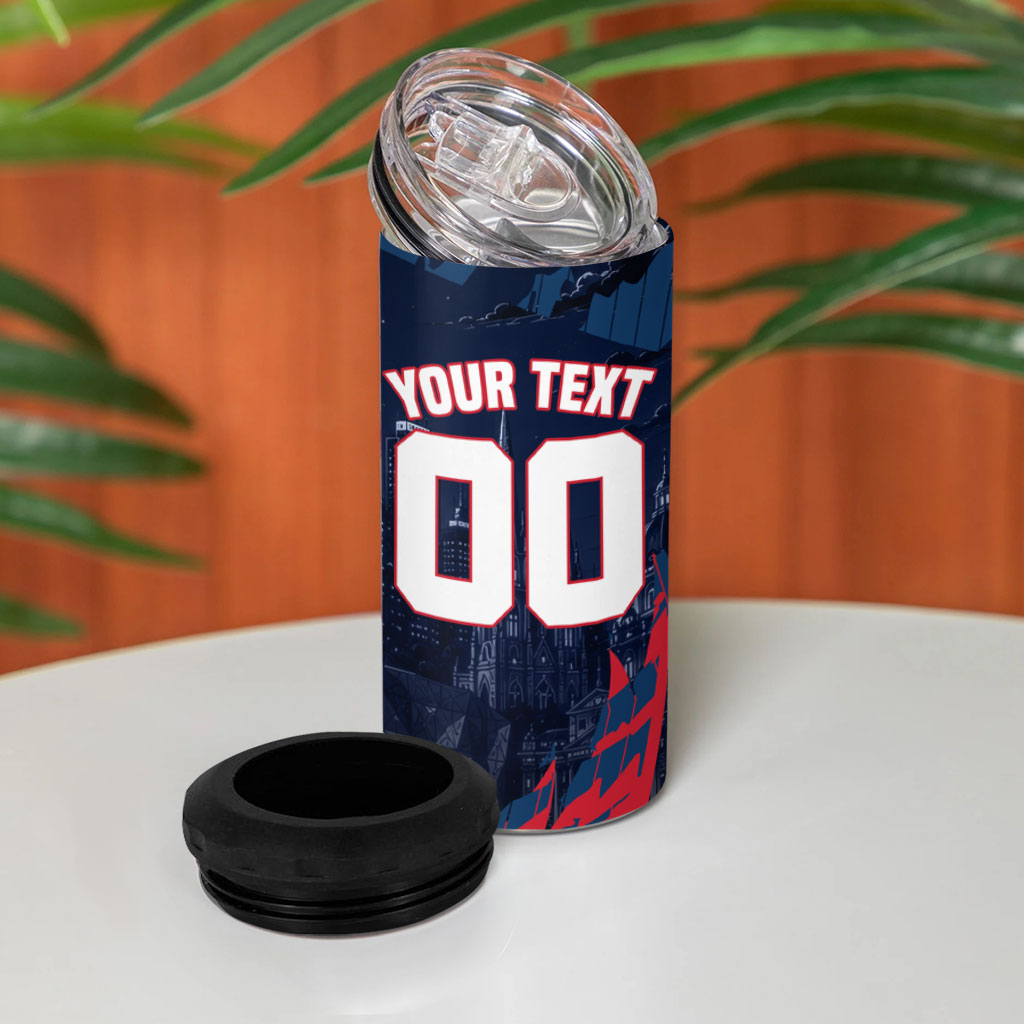 Personalised Melbourne Demons Football 4 in 1 Can Cooler Tumbler Fierce Devil Mascot 3D Grunge City Art