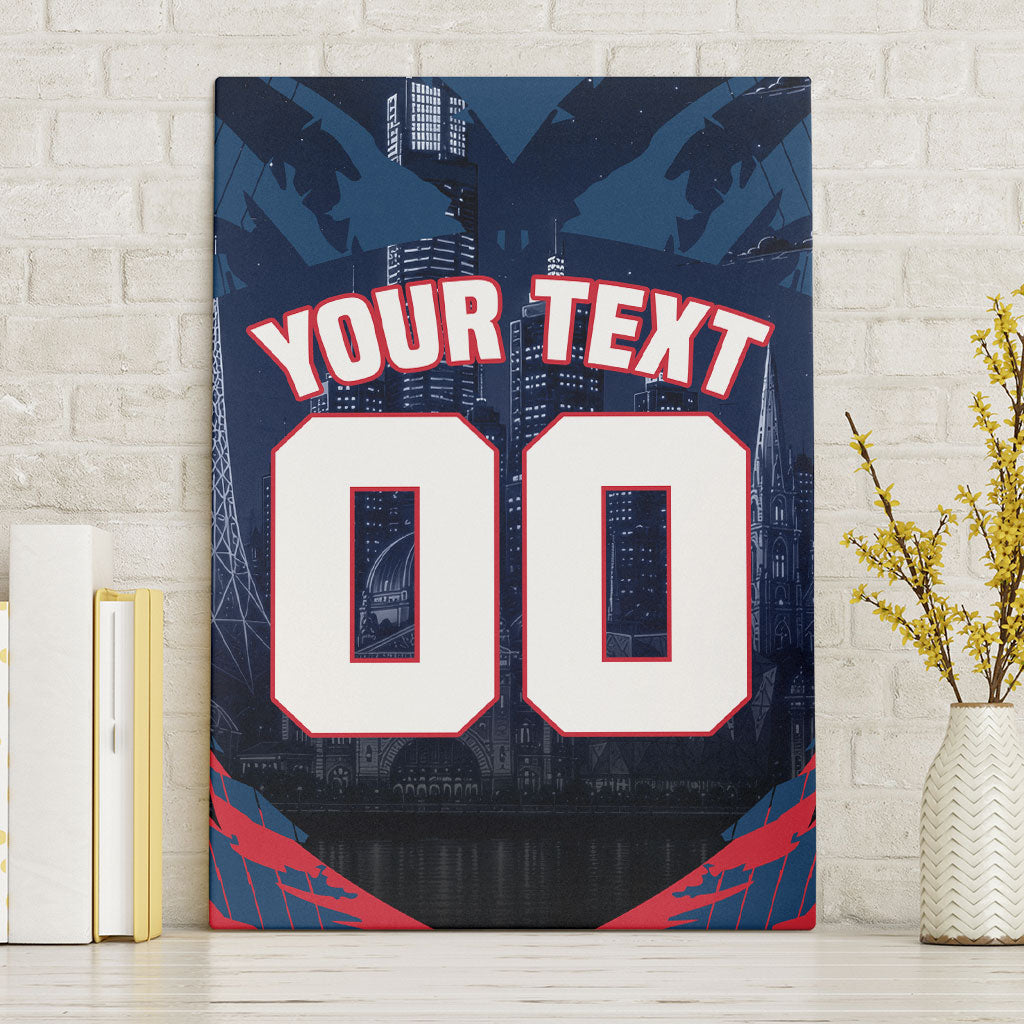Personalised Melbourne Demons Football Canvas Wall Art Fierce Devil Mascot 3D Grunge City Art
