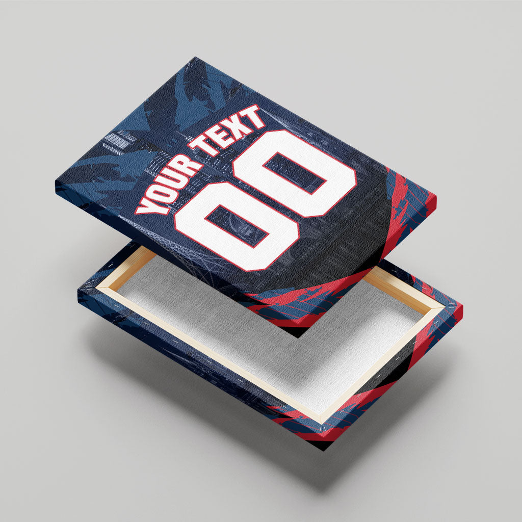Personalised Melbourne Demons Football Canvas Wall Art Fierce Devil Mascot 3D Grunge City Art