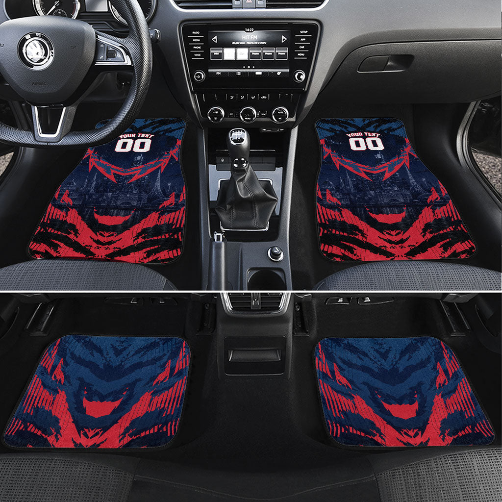 Personalised Melbourne Demons Football Car Mats Fierce Devil Mascot 3D Grunge City Art