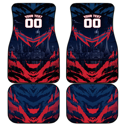 Personalised Melbourne Demons Football Car Mats Fierce Devil Mascot 3D Grunge City Art