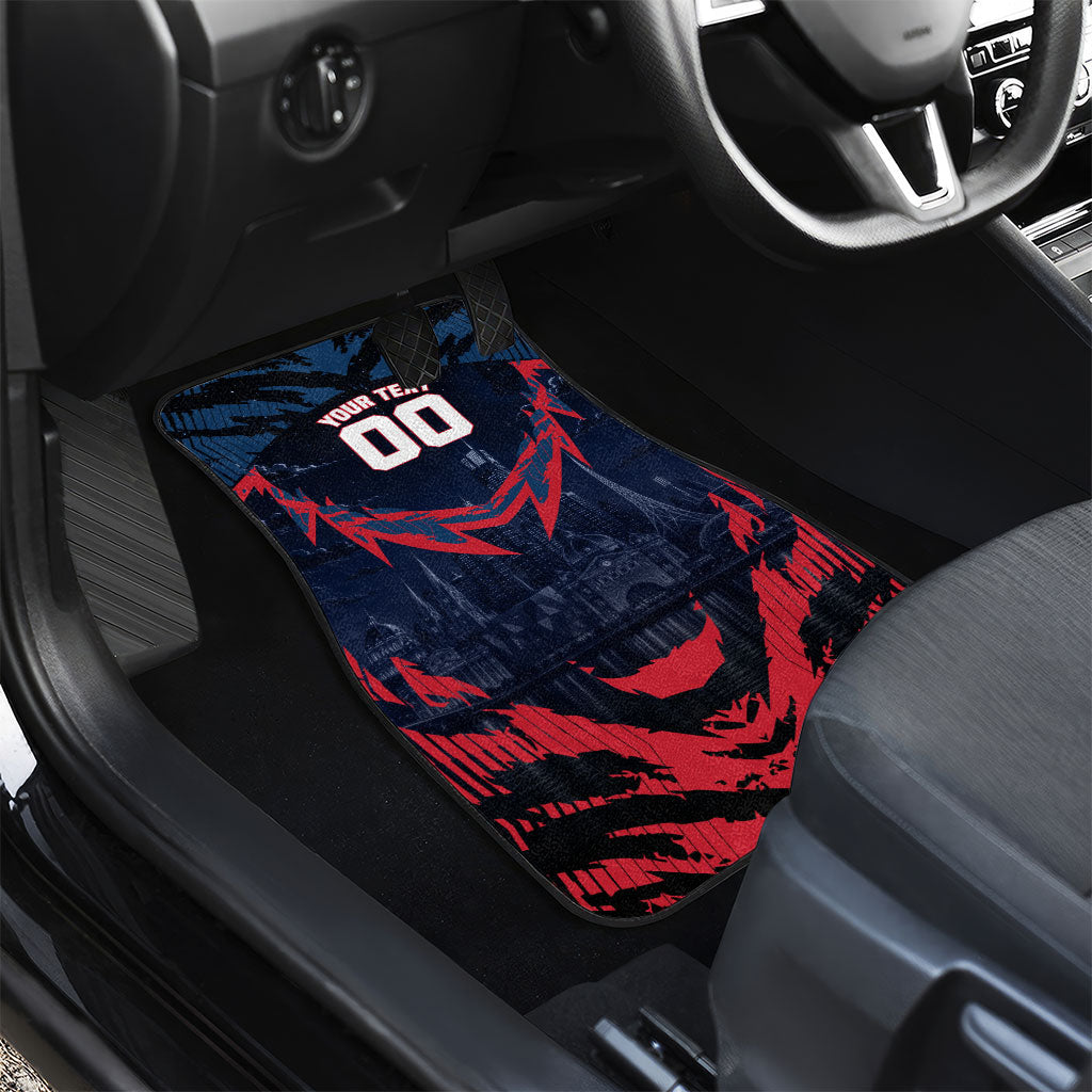 Personalised Melbourne Demons Football Car Mats Fierce Devil Mascot 3D Grunge City Art