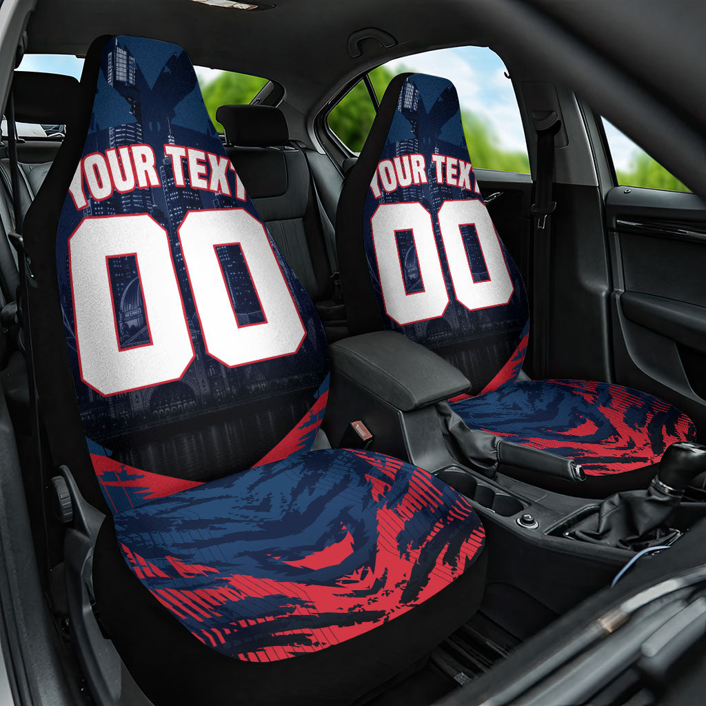Personalised Melbourne Demons Football Car Seat Cover Fierce Devil Mascot 3D Grunge City Art