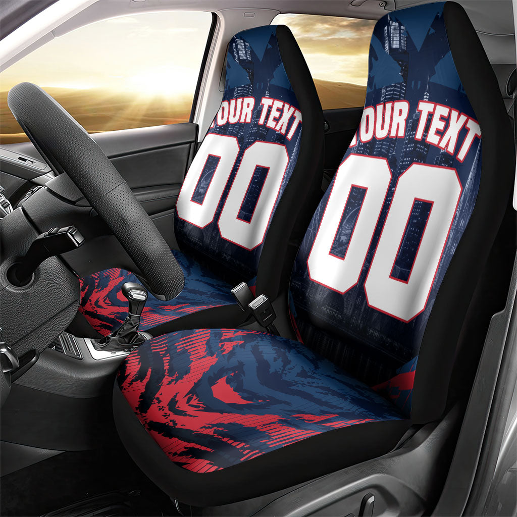 Personalised Melbourne Demons Football Car Seat Cover Fierce Devil Mascot 3D Grunge City Art