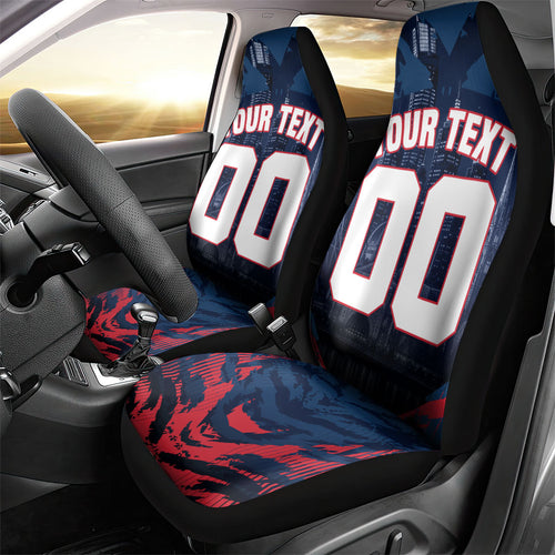 Personalised Melbourne Demons Football Car Seat Cover Fierce Devil Mascot 3D Grunge City Art