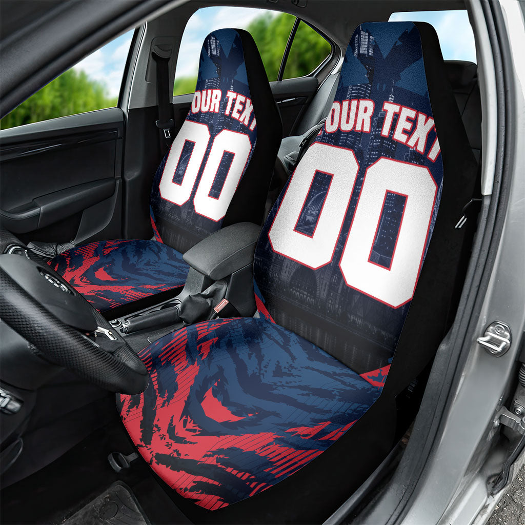 Personalised Melbourne Demons Football Car Seat Cover Fierce Devil Mascot 3D Grunge City Art