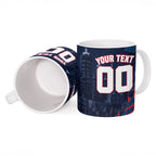 Personalised Melbourne Demons Football Ceramic Mug Fierce Devil Mascot 3D Grunge City Art