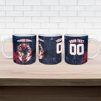 Personalised Melbourne Demons Football Ceramic Mug Fierce Devil Mascot 3D Grunge City Art