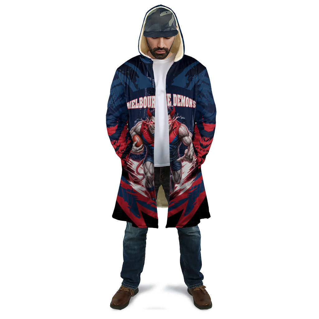 Personalised Melbourne Demons Football Cloak Fierce Devil Mascot 3D Grunge City Art
