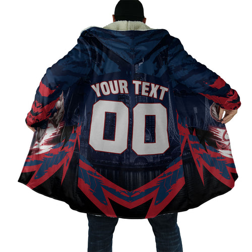 Personalised Melbourne Demons Football Cloak Fierce Devil Mascot 3D Grunge City Art