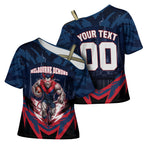 Personalised Melbourne Demons Football Cross Shoulder Shirt Fierce Devil Mascot 3D Grunge City Art