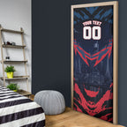 Personalised Melbourne Demons Football Door Cover Fierce Devil Mascot 3D Grunge City Art