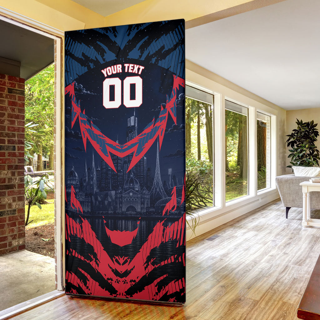 Personalised Melbourne Demons Football Door Cover Fierce Devil Mascot 3D Grunge City Art