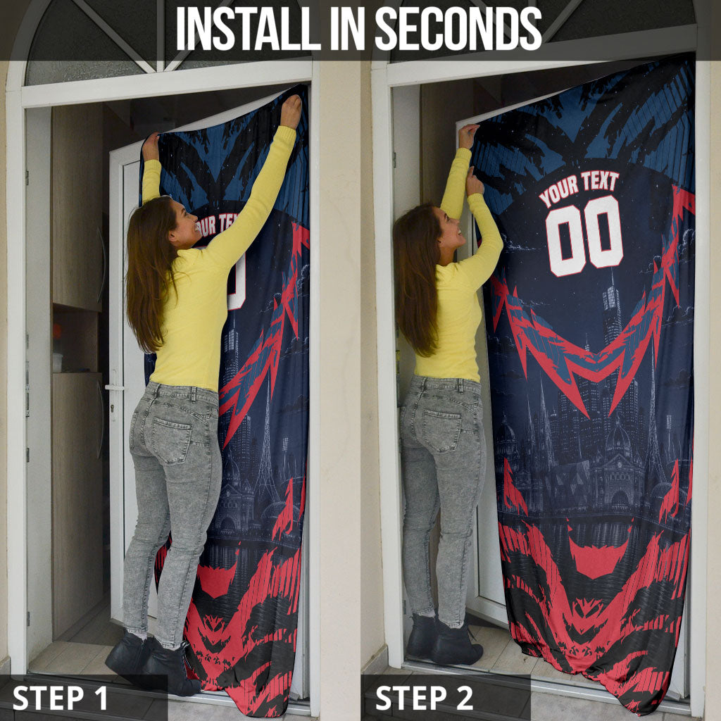 Personalised Melbourne Demons Football Door Cover Fierce Devil Mascot 3D Grunge City Art