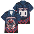 Personalised Melbourne Demons Football Family Matching Mermaid Dress and Hawaiian Shirt Fierce Devil Mascot 3D Grunge City Art