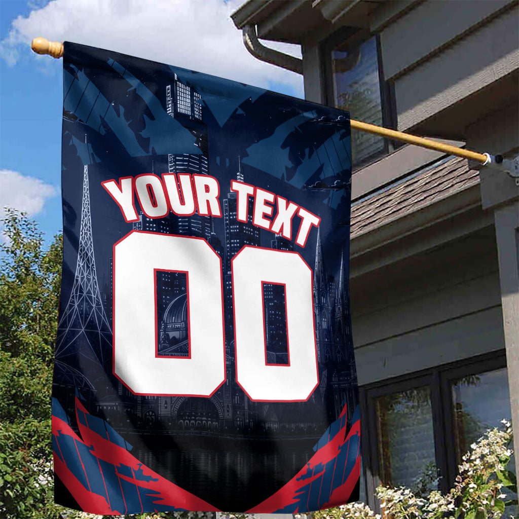 Personalised Melbourne Demons Football Garden Flag Fierce Devil Mascot 3D Grunge City Art