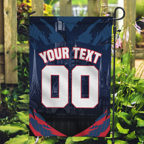 Personalised Melbourne Demons Football Garden Flag Fierce Devil Mascot 3D Grunge City Art