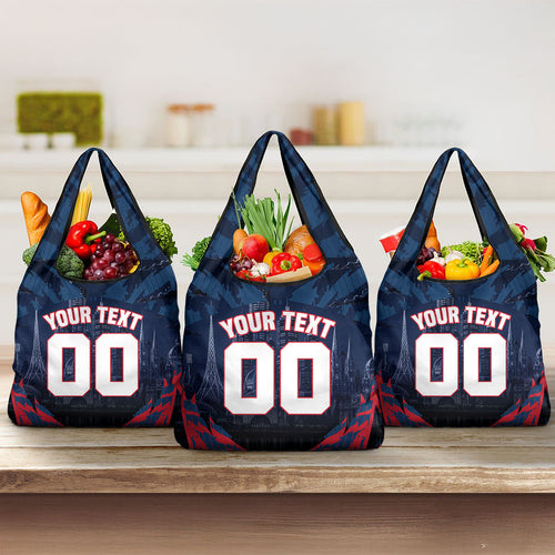 Personalised Melbourne Demons Football Grocery Bag Fierce Devil Mascot 3D Grunge City Art