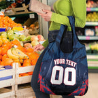 Personalised Melbourne Demons Football Grocery Bag Fierce Devil Mascot 3D Grunge City Art