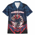 Personalised Melbourne Demons Football Hawaiian Shirt Fierce Devil Mascot 3D Grunge City Art