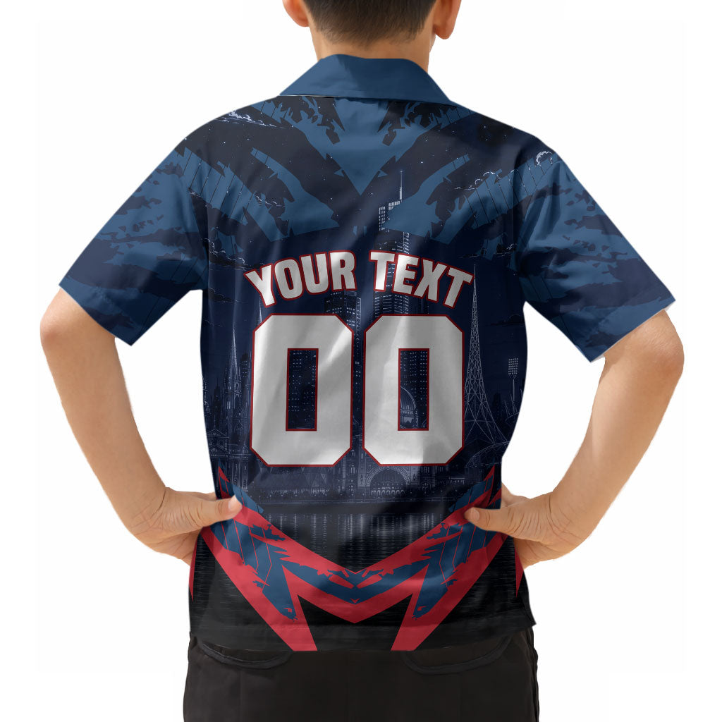 Personalised Melbourne Demons Football Hawaiian Shirt Fierce Devil Mascot 3D Grunge City Art