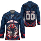 Personalised Melbourne Demons Football Hockey Jersey Fierce Devil Mascot 3D Grunge City Art