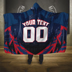 Personalised Melbourne Demons Football Hooded Blanket Fierce Devil Mascot 3D Grunge City Art