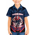 Personalised Melbourne Demons Football Kid Hawaiian Shirt Fierce Devil Mascot 3D Grunge City Art