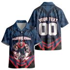 Personalised Melbourne Demons Football Kid Hawaiian Shirt Fierce Devil Mascot 3D Grunge City Art
