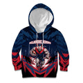 Personalised Melbourne Demons Football Kid Hoodie Fierce Devil Mascot 3D Grunge City Art
