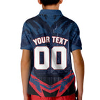 Personalised Melbourne Demons Football Kid Polo Shirt Fierce Devil Mascot 3D Grunge City Art