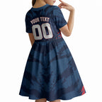 Personalised Melbourne Demons Football Kid Short Sleeve Dress Fierce Devil Mascot 3D Grunge City Art