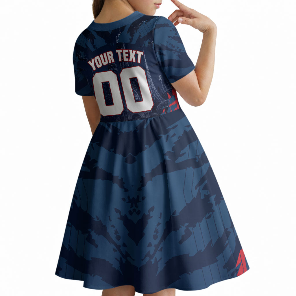 Personalised Melbourne Demons Football Kid Short Sleeve Dress Fierce Devil Mascot 3D Grunge City Art