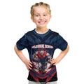 Personalised Melbourne Demons Football Kid T Shirt Fierce Devil Mascot 3D Grunge City Art