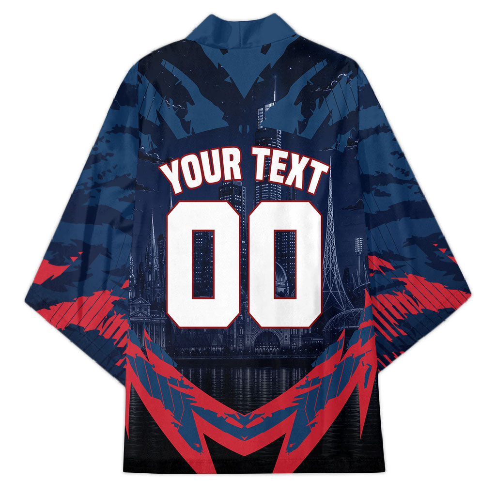 Personalised Melbourne Demons Football Kimono Fierce Devil Mascot 3D Grunge City Art