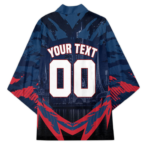 Personalised Melbourne Demons Football Kimono Fierce Devil Mascot 3D Grunge City Art