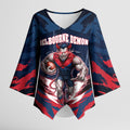 Personalised Melbourne Demons Football Kimono Sleeve Blouse Fierce Devil Mascot 3D Grunge City Art