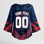 Personalised Melbourne Demons Football Kimono Sleeve Blouse Fierce Devil Mascot 3D Grunge City Art