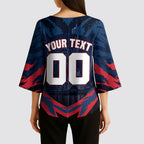 Personalised Melbourne Demons Football Kimono Sleeve Blouse Fierce Devil Mascot 3D Grunge City Art